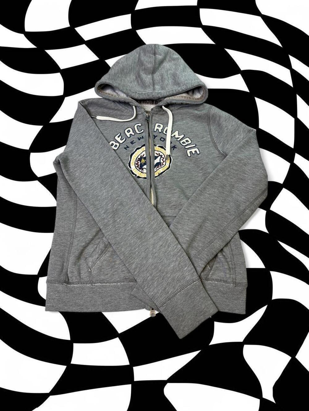 Gray Abercrombie & Fitch Zip Up Hoodie
